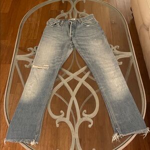 Re/Done Blue Straight Leg Jeans